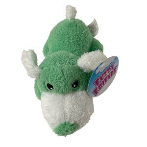 New Fuzzy Friends Plush Green White Stuffed Animla Doll Toy Dog Puppy 8 in Lengt